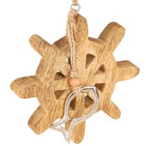 Produkt Drewniana ozdoba na kierownicę metalowa zawieszka ryba Ø12cm 2szt