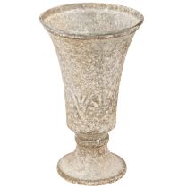 Produkt Antyczny metalowy kielich, ozdobny puchar, wazon vintage, Ø11cm, wys.17,5cm