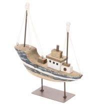 Produkt Dekoracja statku w stylu marynistycznym, drewniana ze stojakiem, 20 cm