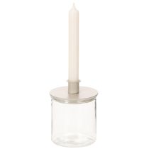 Produkt Okrągłe świeczniki w kolorze kremowym na świece stożkowe, dekoracja stołu, 10 cm, 2 sztuki