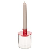 Produkt Okrągły szklany świecznik na świece, szkło przezroczyste, 8 cm, 3 sztuki