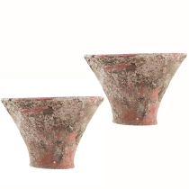 Produkt Doniczka z żywicy, gliniana doniczka, terakota, vintage, wys. 7 cm, 2 szt.