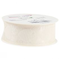 Produkt Wstążka organza kremowa ozdobna wstążka serduszka 40mm 15m