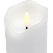 Świeca LED z timerem z prawdziwego wosku, biała świeca w kształcie słupka, wys. 17 cm