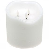 Świeca LED duża biała woskowana do wyłącznika czasowego Ø14,5 cm W15 cm