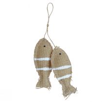 Dekoracja wisząca deco rybka do powieszenia dekoracja marynistyczna w paski 14,5×6cm