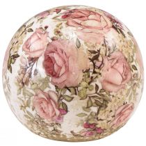Produkt Kula ceramiczna z motywem róży, ceramika dekoracyjna o średnicy 12cm