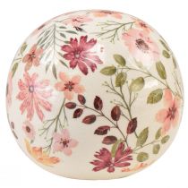 Kula ceramiczna z kwiatami ceramika dekoracyjna fajansowa 12cm