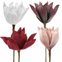 Sztuczny kwiat magnolii na patyku Ø10cm Pianka 6szt Różne kolory