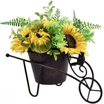 Produkt Taczka ze sztucznymi kwiatami słonecznikowymi 30cm