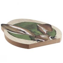 Produkt Dekoracja wielkanocna drewniana dekoracja króliczków w naturalnym kolorze 33cm×45cm