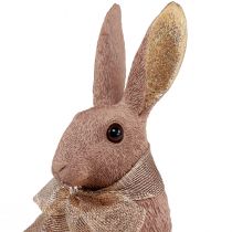 Produkt Dekoracja zajączka wielkanocnego Zajączek z kokardą brązowa dekoracja wielkanocna 25cm