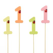 Produkt Zatyczka numeryczna urodziny 1 zatyczka kwiatowa drewniana 27,5cm 16 szt