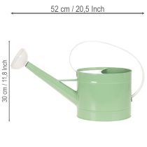 Produkt Metalowa dekoracyjna konewka, w kolorze retro pastelowej zieleni z białymi akcentami, do ogrodu, na balkon i do użytku wewnątrz, 52,5 x 15 x 30 cm