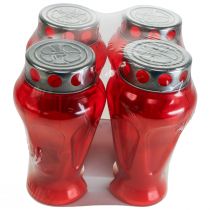 Produkt Znicze nagrobne czerwone krople znicze żałobne Ø9cm H17cm 4 szt