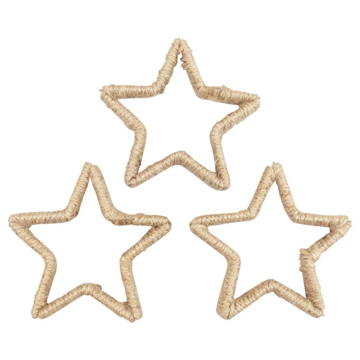 Dekoracja adwentowa Dekoracja świąteczna Gwiazda dekoracyjna Gwiazda jutowa 13,5cm 6szt