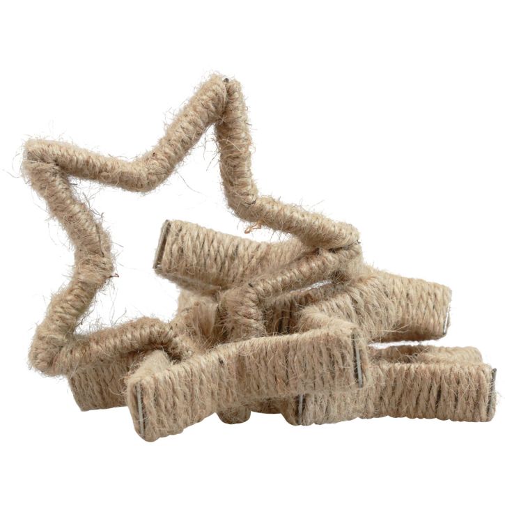 Dekoracja adwentowa Dekoracja świąteczna Gwiazda dekoracyjna Gwiazda jutowa 13,5cm 6szt