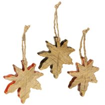 Produkt Ozdoba z liści klonu, jesień, zieleń, czerwień, brąz, wys. 10 cm, 6 szt.