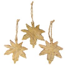 Produkt Ozdoba z liści klonu, jesień, zieleń, czerwień, brąz, wys. 10 cm, 6 szt.