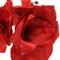 Amarylis czerwony sztuczny jedwabny kwiat z trzema kwiatami wys.40cm