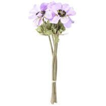 Produkt Sztuczne kwiaty zawilca w kolorze liliowym, długość 34 cm, 4 sztuki
