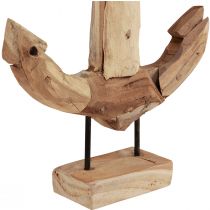 Produkt Dekoracja kotwicy z drewna i metalu z podstawą z drewna tekowego morskiego 26x7x38cm