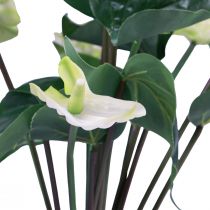Produkt Kwiaty sztuczne, kwiat flaminga, sztuczne anturium białe 36cm