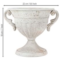 Produkt Antyczne trofeum z uchwytami metalowa dekoracja vintage szaro-biały wys. 18cm