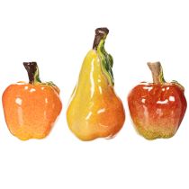 Produkt Zestaw sztucznych owoców Jabłko Gruszka Element dekoracyjny Jesień 12 cm 3 szt.