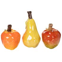 Produkt Zestaw sztucznych owoców Jabłko Gruszka Element dekoracyjny Jesień 12 cm 3 szt.