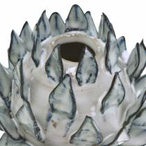 Dekovase Artikschocke Ceramic Blue, White Ø9,5cm H9cm