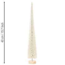 Produkt Choinka dekoracyjna na drewnianej podstawie do dekoracji zimowych, 40cm, 3 sztuki