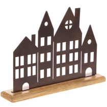 Produkt Dekoracja domu w rzędzie, metalowa z drewnianą podstawą, 30 cm