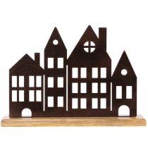 Produkt Dekoracja domu w rzędzie, metalowa z drewnianą podstawą, 30 cm