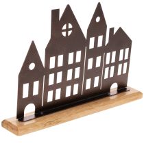Produkt Dekoracja domu w rzędzie, metalowa z drewnianą podstawą, 30 cm