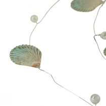 Produkt Girlanda muszlowa z koralikami turkusowo-złota srebrna L112cm 3szt