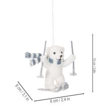 Produkt Zawieszka miś polarny na nartach z szalikiem do powieszenia, 10cm, 2 sztuki