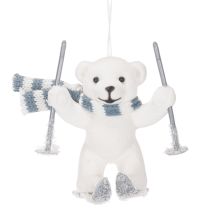 Produkt Zawieszka miś polarny na nartach z szalikiem do powieszenia, 10cm, 2 sztuki