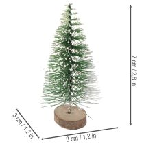 Produkt Sztuczne mini choinki jako dekoracja stołu na święta Bożego Narodzenia, ośnieżone, 6cm, 12 szt.