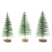 Produkt Sztuczne mini choinki jako dekoracja stołu na święta Bożego Narodzenia, ośnieżone, 6cm, 12 szt.