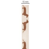 Produkt Wstążka prezentowa z motywem jamnika do majsterkowania i rękodzieła, 15 mm x 18 m