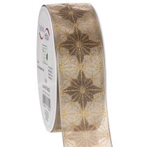 Produkt Wstążka dekoracyjna z gwiazdkami, wstążka prezentowa z krawędzią odkształcalną, szerokość 40 mm, długość 20 m