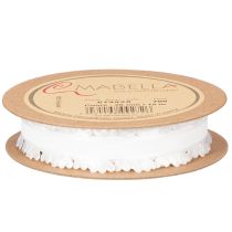 Produkt Dekoracyjna biała wstążka z serduszkami do kreatywnych pomysłów rękodzielniczych, 20 mm x 15 m