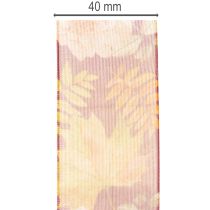 Produkt Wstążka prezentowa w jesiennych kolorach, wstążka organzowa z kwiatowym wzorem, 40 mm, 15 m