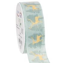 Produkt Wstążka prezentowa z reniferem i choinkami, 40 mm x 18 m