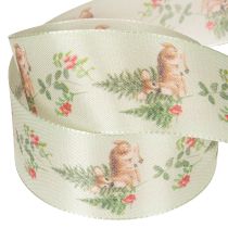 Produkt Wstążka dekoracyjna z motywem jelenia, lasu i kwiatów, 40mm x 15m