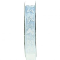 Organza wstążka motyl niebieski 15mm 20m