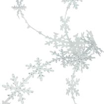 Produkt Wstążka satynowa Świąteczna wstążka śnieżynka biała 25mm 5m