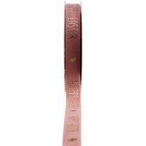 Produkt Wstążka dekoracyjna Wesołych Świąt Wesołych Świąt w kolorze różowym 15mm 5m
