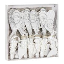 Produkt Wieszak na ławkę z rurką i sercem, 18cm, 6 szt.